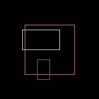 Вывод примера: Прямоугольник, который отрисовала функция imagerectangle()